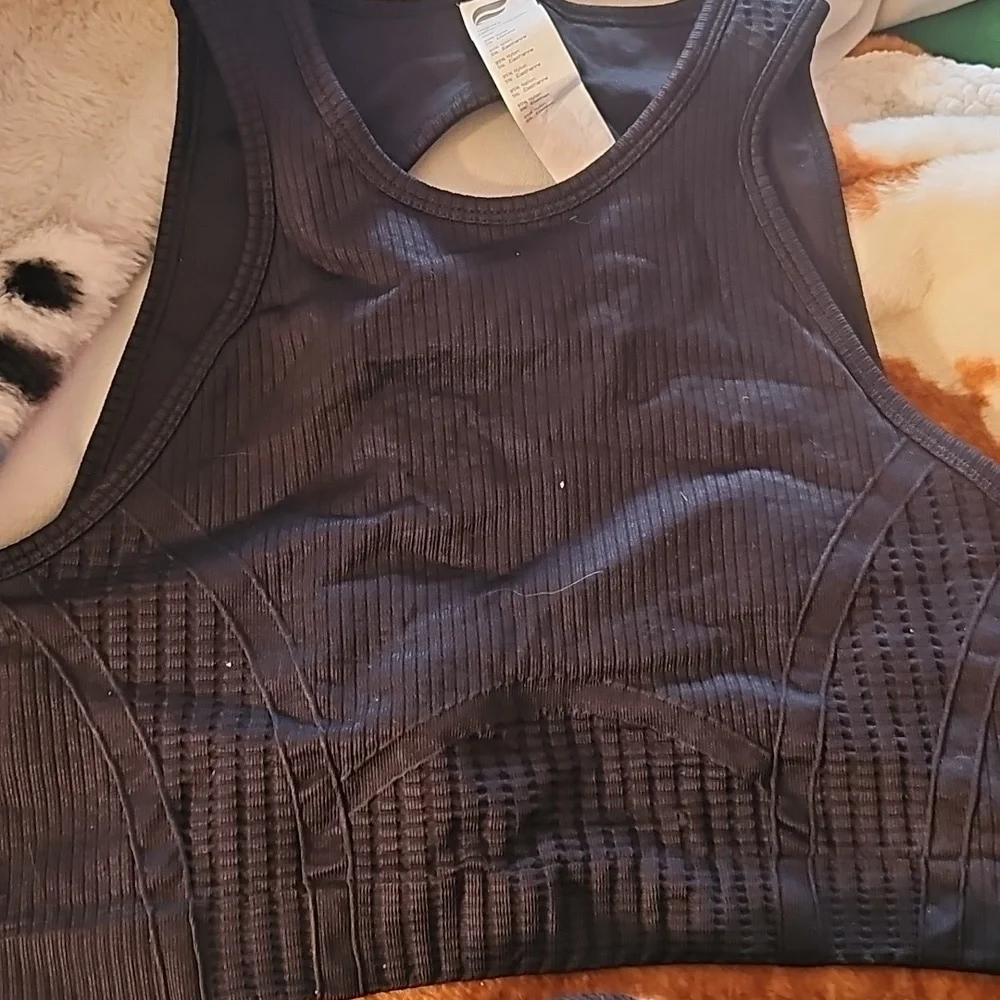 Fabletics Midnight Ribbed Sports Bra & Matching Leggings Size M - Picture 4 of 6